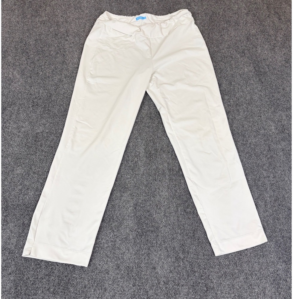 J.McLaughlin Womens White Pull On Straight Leg Stretch Pants Size M Made in USA